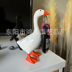 越境新型鍵収納創意diy吸鉄石アヒル置物玄関樹脂設計可愛いシミュレーション