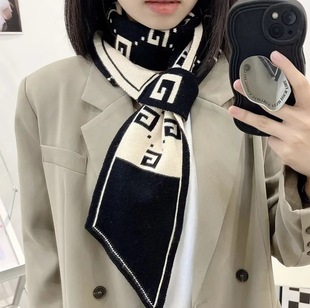 Popular scarf knitted women's scarf 2023 autumn and winter scarf warm Korean style scarf winter collar