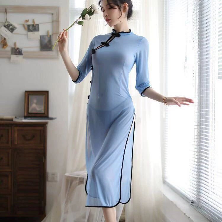 丽黛 Retro нижнее белье, сексуальный чонсам, длинная юбка, дудоу, униформа, китайский стиль