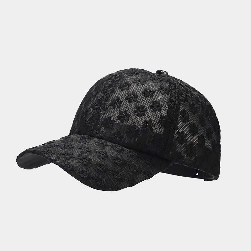 Gorra de béisbol para mujer, estilo coreano 2026, con encaje floral, visera, moderna, para playa, vacaciones, protección solar, transpirable.