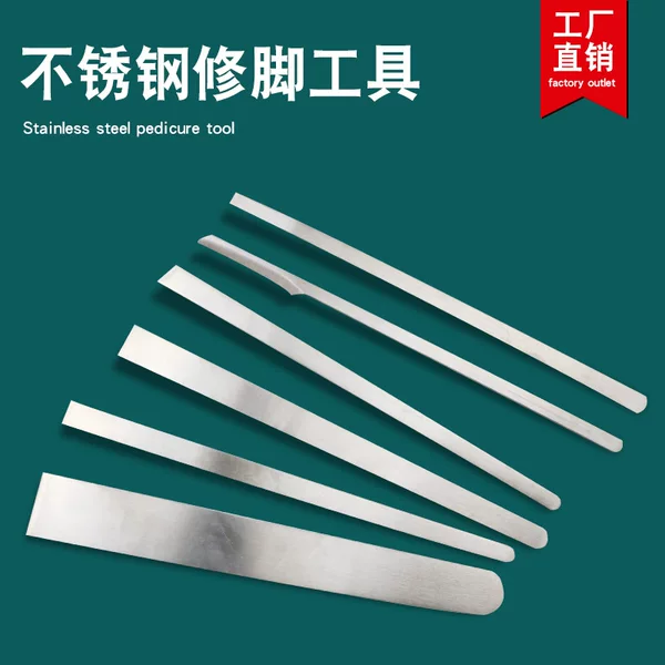 Stainless steel scraper flat pedicure knife oblique scraping knife calluses dead skin foot knife foot cutin three-piece set
