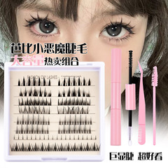 日韓單簇假睫毛混裝仿真濃密DIY眼睫毛分段式嫁接假睫毛批發