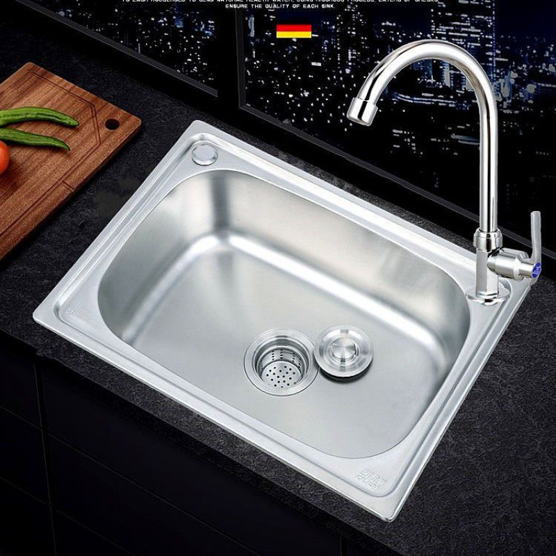 304 agua de acero inoxidable pequeño lavabo de cocina individual balcón fregadero paquete de lavabo simple con soporte fábrica al por mayor