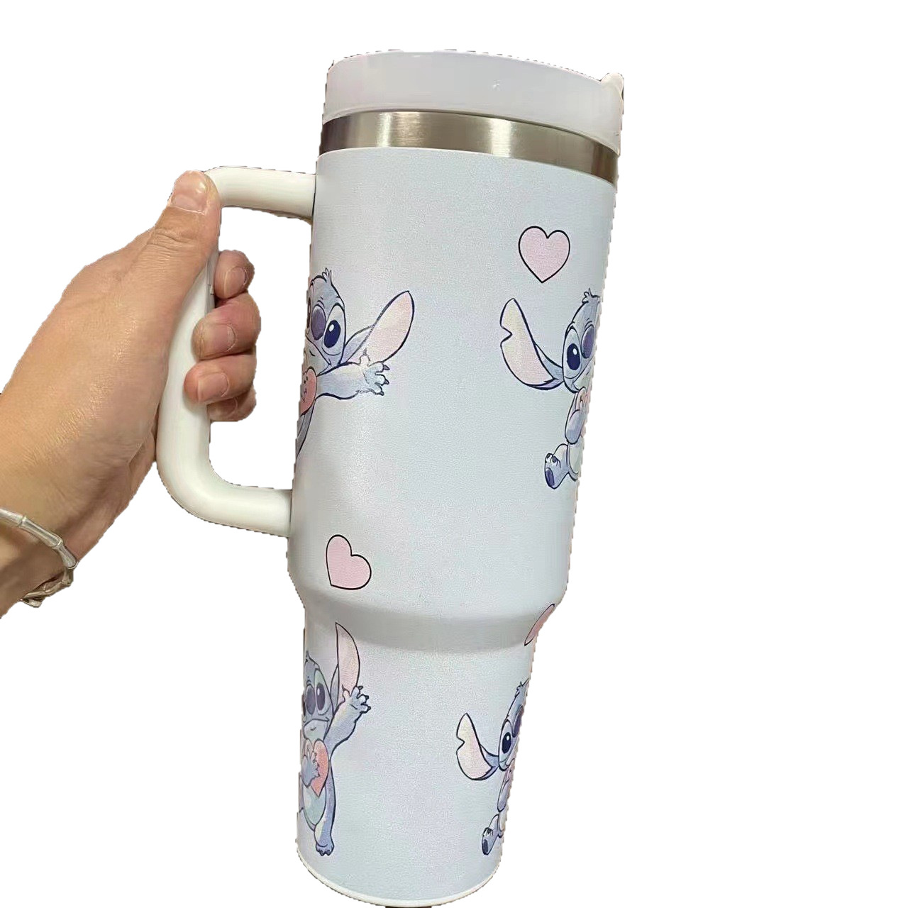 Vaso térmico de 40oz de la serie KT de Sanrio, con diseño de dibujos animados, para agua, hielo, café, con asa, para envíos transfronterizos a Amazon.