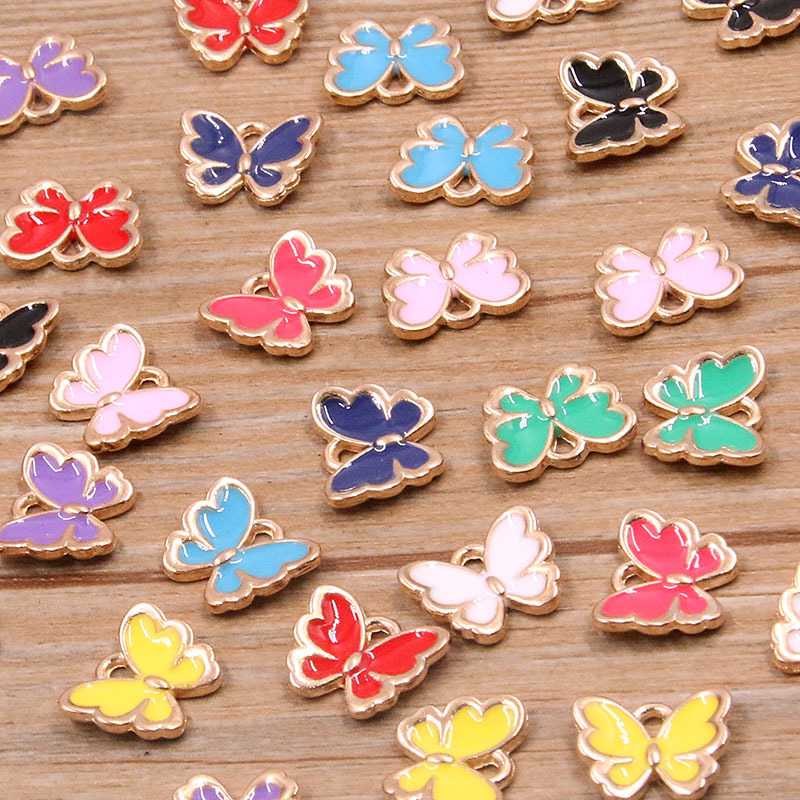 10 Colors 10*13mm DIY Alloy Jewelry Accessories Kc Gold Dripping Oil Butterfly Pendant Pendant Animal Charm 10 Colors 10*13mm DIY Alloy Jewelry Accessories Kc Gold Dripping Oil Butterfly Pendant Pendant Animal Charm