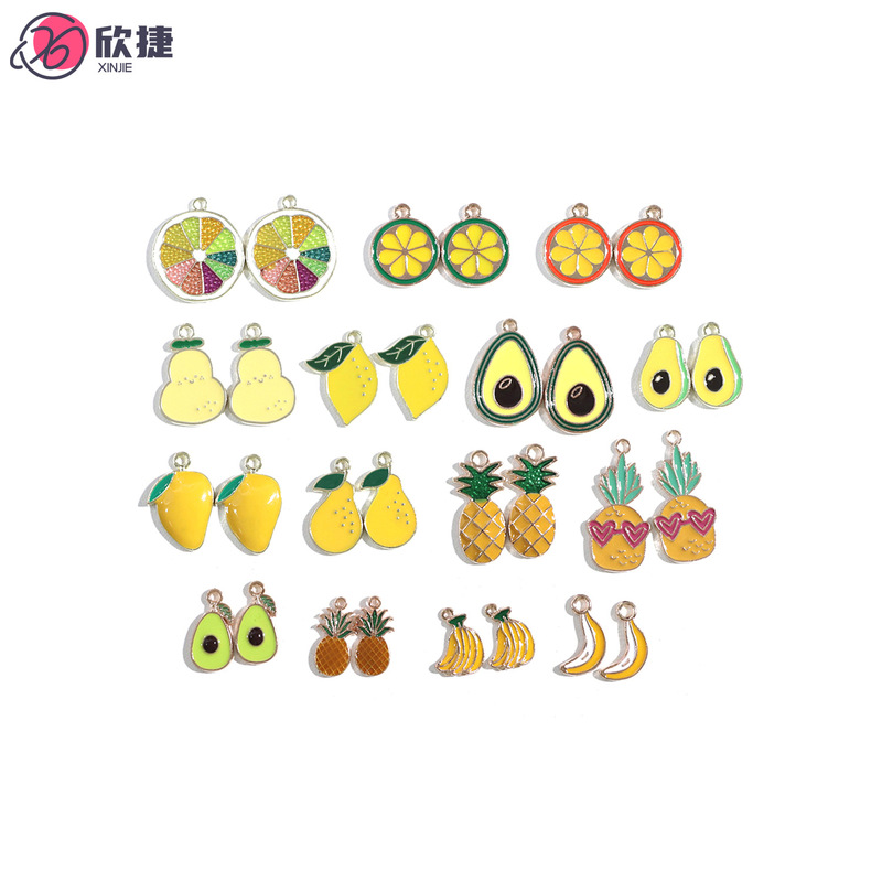 Lemon, Pineapple, Avocado, Mango, and Pineapple DIY Alloy Enamel Jewelry Accessories Cute Fruit Keychain Pendants Lemon, Pineapple, Avocado, Mango, and Pineapple DIY Alloy Enamel Jewelry Accessories Cute Fruit Keychain Pendants