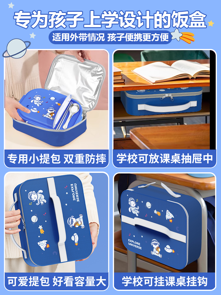 ♔ Thickened Lunch Bag for Primary School Students, Aluminum Foil Lunch Bag, Portable Lunch Box for Children, Insulated Bag with Handle