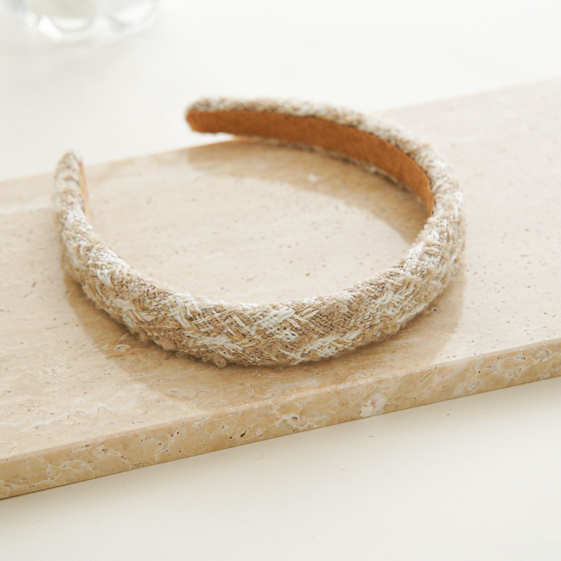 French retro tweed, small fragrant headband, haircard girl 2023 new high-end versatile headgear spot wholesale_voghion.com