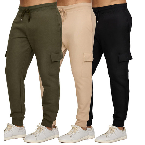 Amazon Men's Casual Fitness Long Pants with Multiple Pockets, Fleece-lined Drawstring Jogger Pants Running Trousers