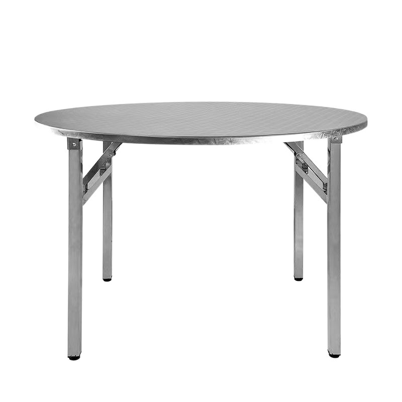 Mesa de acero inoxidable 304, mesa redonda plegable extra gruesa, puesto para comer, mesa grande para el hogar, mesa redonda de acero inoxidable