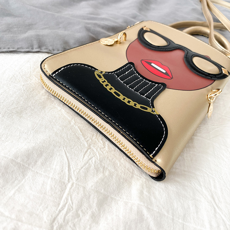 345g Weight Cotton Lining Material Sewing Thread Fashion Element Zipper Closure Type Single Shoulder Strap Strap Type Crossbody Bag Bags Type Casual, Shopping Occasion Pu Leather Material Human Pattern All Seasons Season Women's Gender Streetwear Style Square Shape Medium Size Women's Medium Pu Leather Human Streetwear Sewing Thread Square Zipper Crossbody Bag 78
