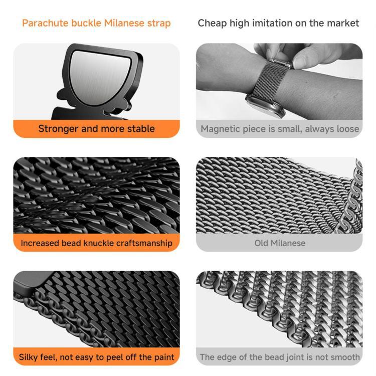 Para Huawei Watch D2 Milán Nice correa de acero inoxidable con hebilla de paracaídas correa de metal para hombres