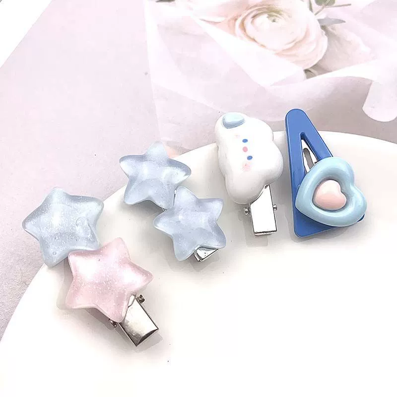 Заколки hairpins brand Cute для челки, пастельные мишки и звёзды, наборы