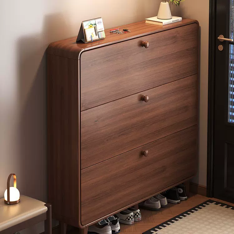 实木超薄翻斗鞋柜家用门口2025新款大容量玄关柜楼道入户小窄鞋架