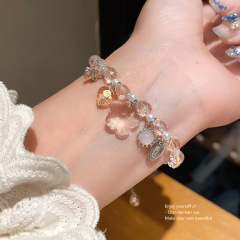 锆石珍珠串珠花朵爱心吊坠手链轻奢高级感手环甜美温柔气质手饰女