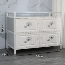 不锈钢碗柜家用厨房橱柜简易多功能储置物柜厨房收纳柜箱灶台架子