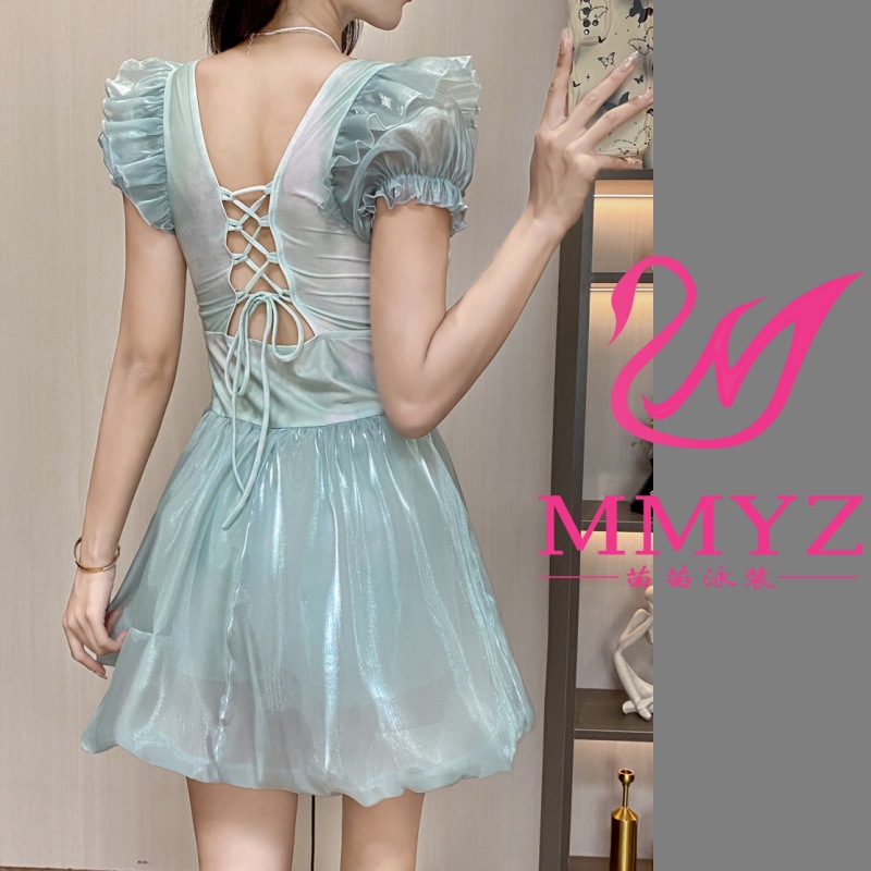 Fairy Style Swimsuit Women's one-piece boxer skirt summer new waist covering belly slimming South Korea hot spring sweet swimsuit