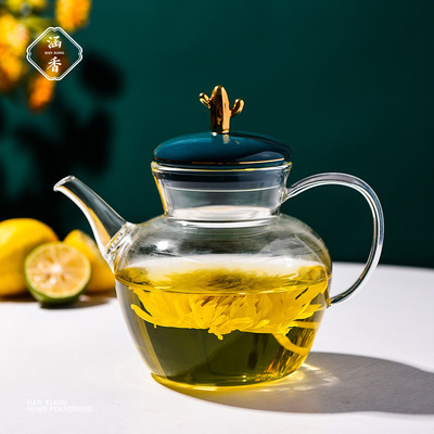 Teapot-Glass Blue Pot