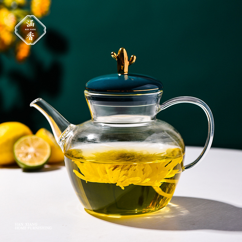 Teapot-Glass Blue Pot