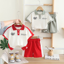 童装男童夏装套装2025新款儿童拼块短袖1一2三岁男宝宝夏季衣服潮