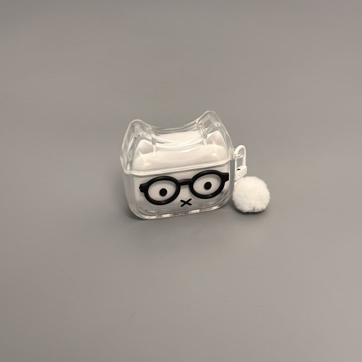 Glasses de marco negro Miffy conejo para airpods 4 generación 5 auriculares bluetooth estuche airpodspro3 estuche image 3