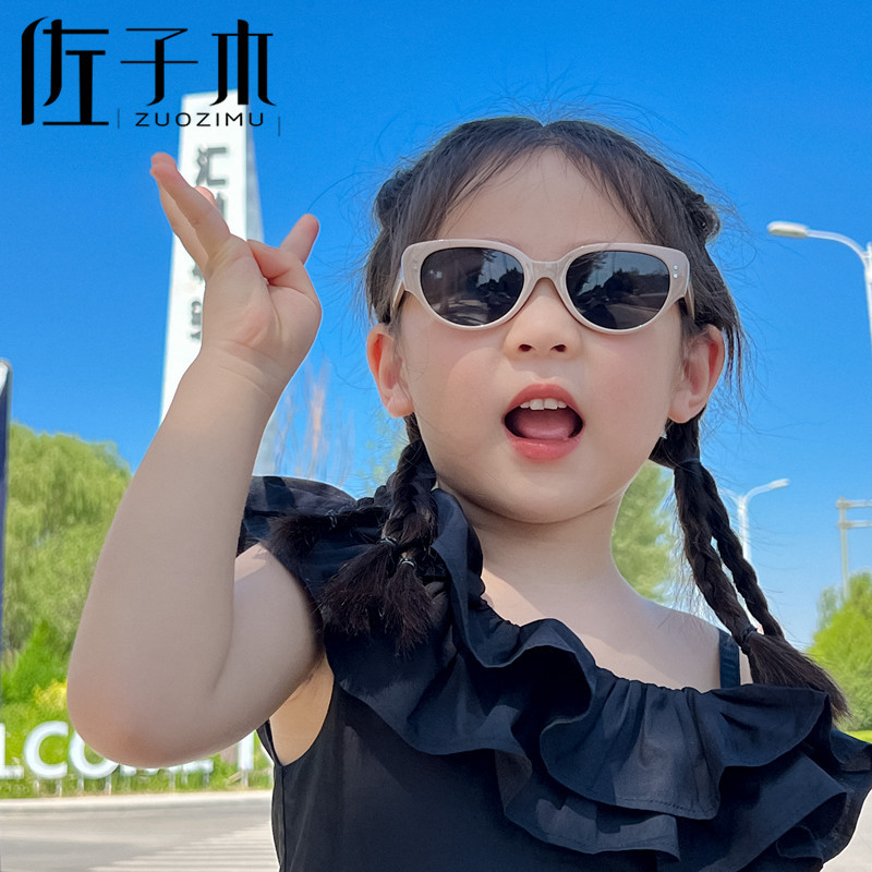 佐子木新款貓眼兒童墨鏡時尚太陽鏡夏季防紫外線男女童寶寶遮陽鏡
