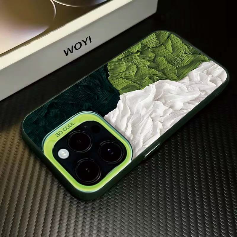 Apple 16Promax 携帯電話ケースに適した 3 色の油絵パーソナライズされたバイタリティ ケース iPhone15/14/13 ヨーロッパとアメリカ 12|undefined