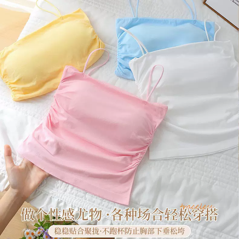 2025春夏辣妹风吊带背心女带胸垫内搭外穿无袖修身显瘦小吊带上衣