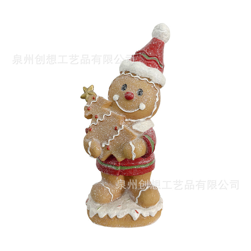 クロスボーダージンジャーブレッドマンクリスマス装飾装飾品ホームリビングルーム雰囲気アレンジメントクリスマス樹脂装飾品ギフト|undefined