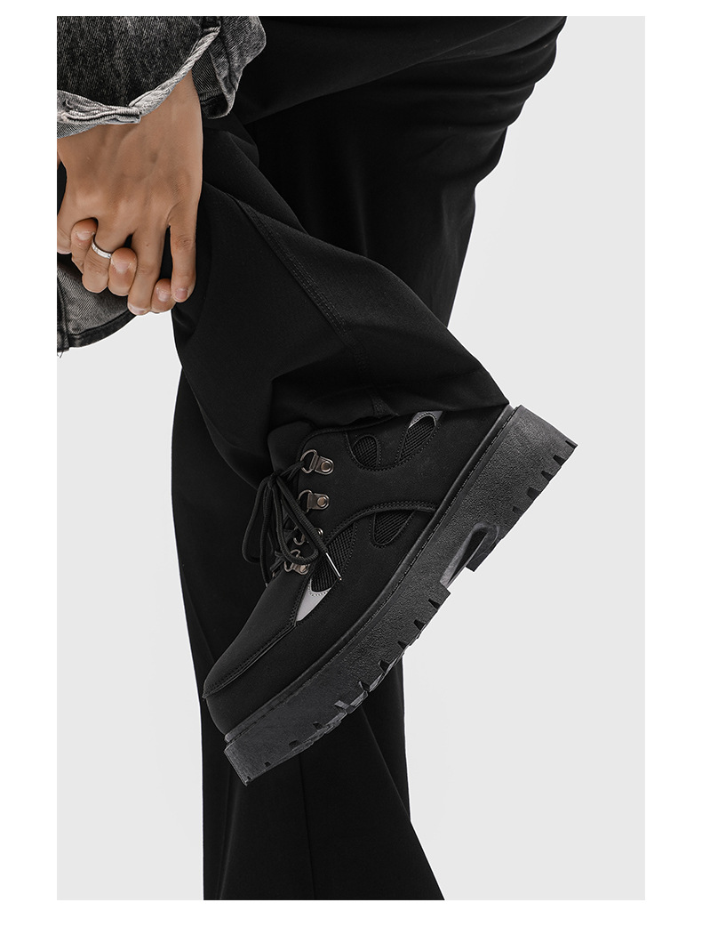 Herren Arbeitsschuhe Winter Outdoor Wandern wasserdicht und rutschfest Herren Freizeit Lederschuhe, schwarz Baustelle Arbeit_voghion.com