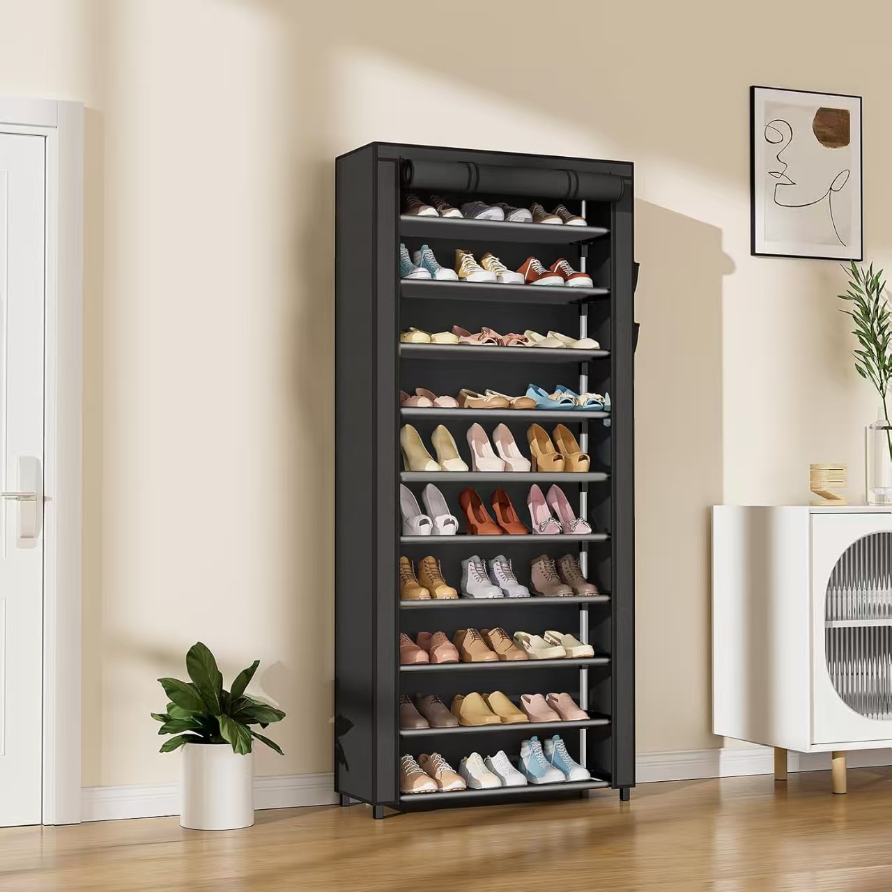 Vietnam venta caliente a prueba de polvo zapato armario rack de almacenamiento ensamblaje casero estante de zapatos multicapa estante de almacenamiento de zapatos simple y económico