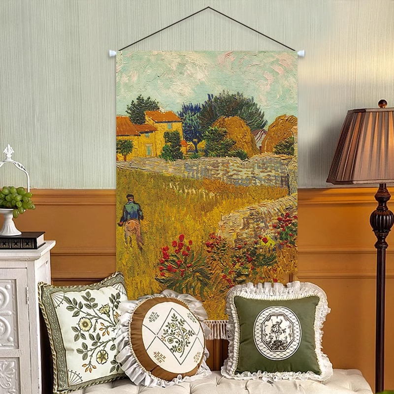 반 고흐 풍경 유화 태피스트리 입구 거실 예술 벽 장식 배경 천 교수형 천 고급 차단 교수형 그림