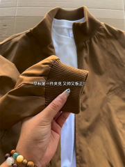 cleanfit美式飞行夹克男秋季潮牌穿搭短款棒球服重磅硬挺工装外套