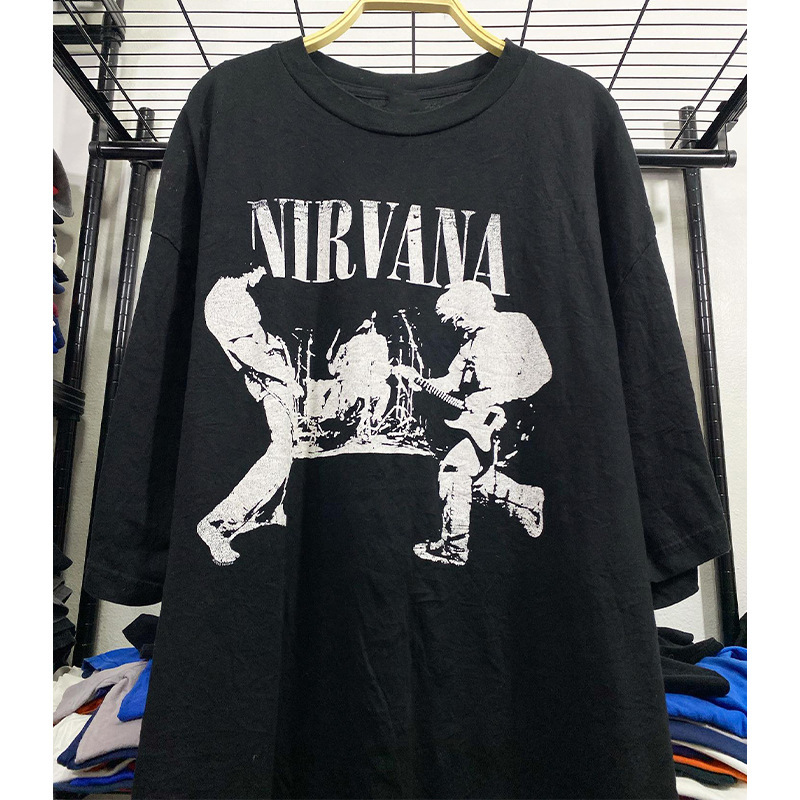 Long-Term Nirvana Classic Rock Band European and American Retro Summer Short-Sleeved Cross-Border T-Shirt for Men Long-Term Nirvana Classic Rock Band European and American Retro Summer Short-Sleeved Cross-Border T-Shirt for Men