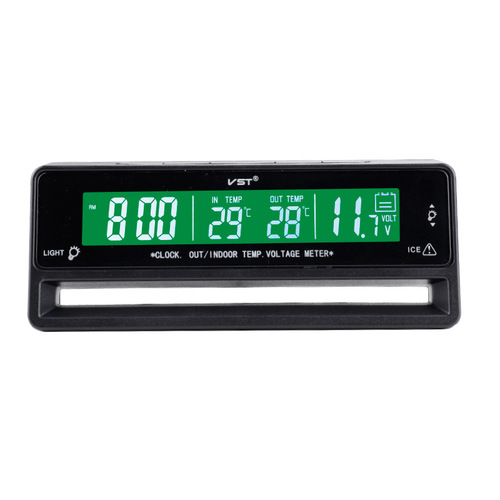 Automotive digital thermometer Voltage monitoring meter Two-color backlight high-precision Vehicle-mounted electronic clock
