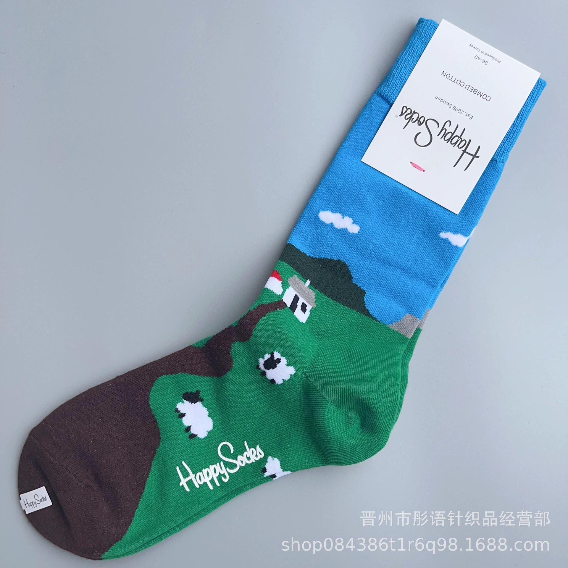 Чулки Happysocks женские скандинавские модные хлопковые гольфы средней высоты женские классические универсальные четыре сезона с животными