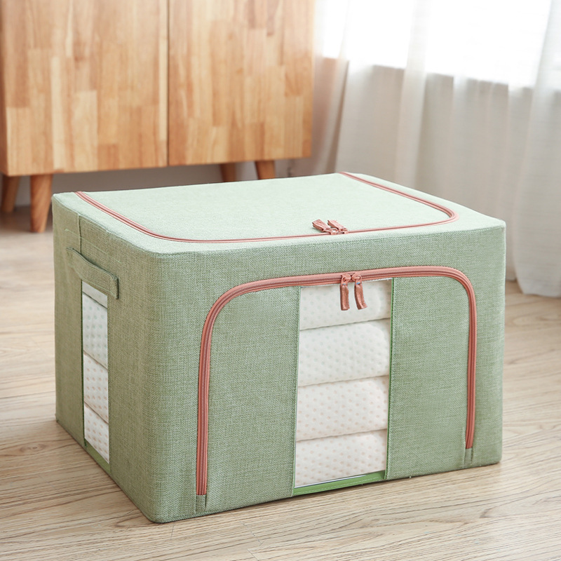 Caja de almacenamiento de ropa, caja de almacenamiento de ropa extra grande, cama de tela de Oxford, dormitorio de tela plegable, caja de almacenamiento de marco de acero