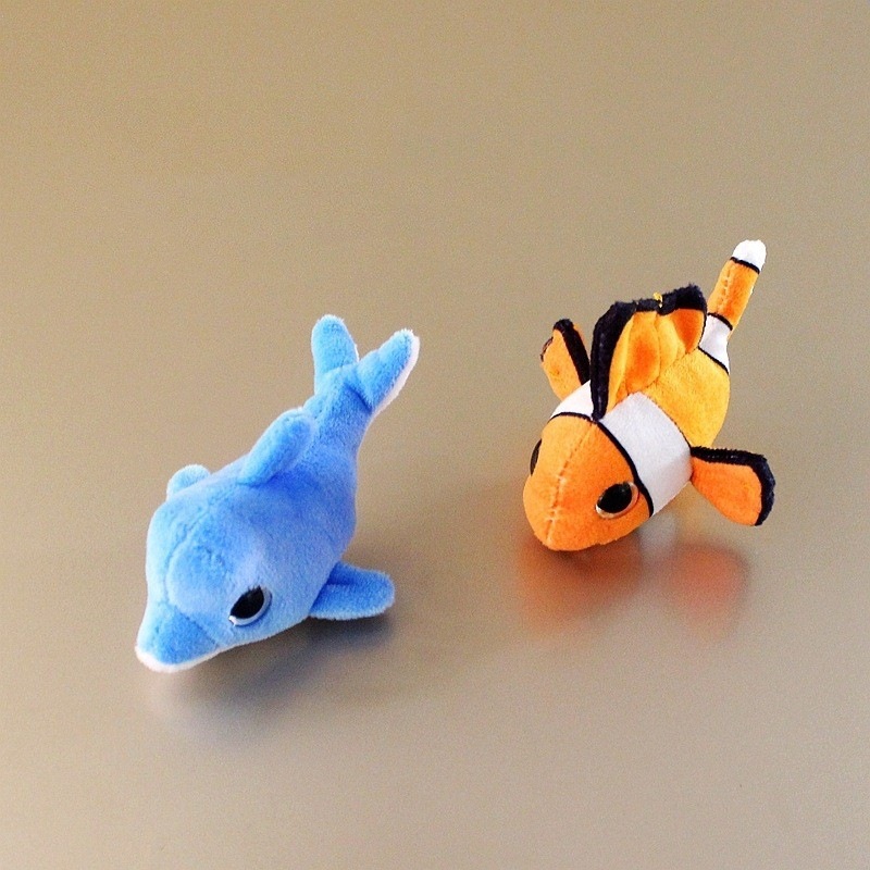 Cartoon Plush Doll Refrigerator Magnet Marine Animal Clown Fish Lobster Dolphin Magnet Doll Magnet Doll Cross-Border