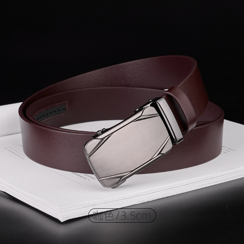 高級ビジネスベルト男性高級感トップ層牛革ベルト男性ファッションファッション男性自動バックル本革