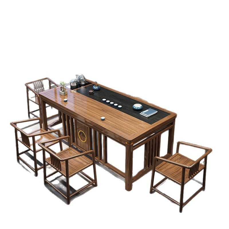 Nuevo estilo chino de madera sólida mesa de té silla combinación de mesa de té doméstica de oficina en un conjunto completo de mesa de té de kung fu mesa de té