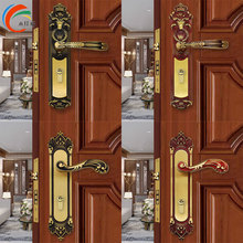 永佳福欧式黄铜大门锁双开子母对门实木门全铜锁别墅进户门静音锁