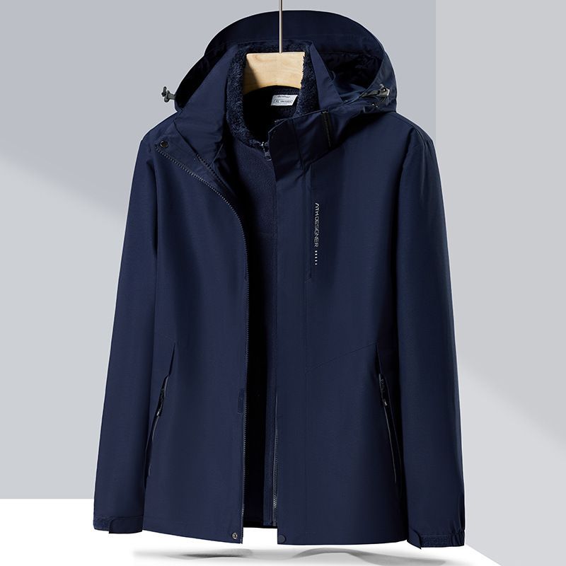 Autumn and Winter New Style Outdoor fleece-lined Thickened Three-in-One Two-Piece Set for Men and Women Outdoor Group Buying Work Clothes Autumn and Winter New Style Outdoor fleece-lined Thickened Three-in-One Two-Piece Set for Men and Women Outdoor Group Buying Work Clothes