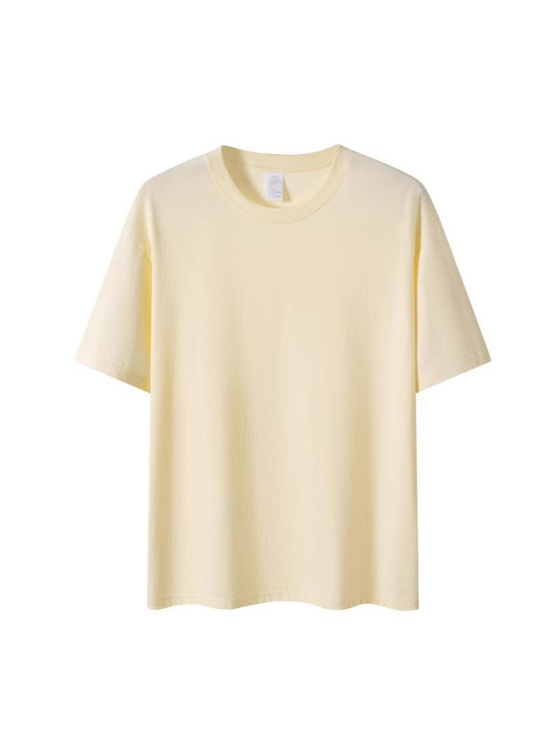 210G algodón peinado de hombro camiseta de cuello redondo de verano coreano ropa de trabajo de mangas cortas camiseta publicitaria personalizada impresión image 6
