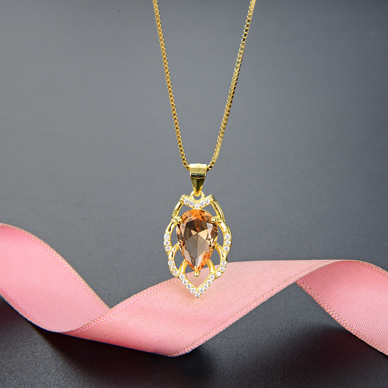 Popular de las mujeres joyería colgante collar japonés y coreano s925 ZIRCON clavícula cadena cristal fresco accesorios al por mayor