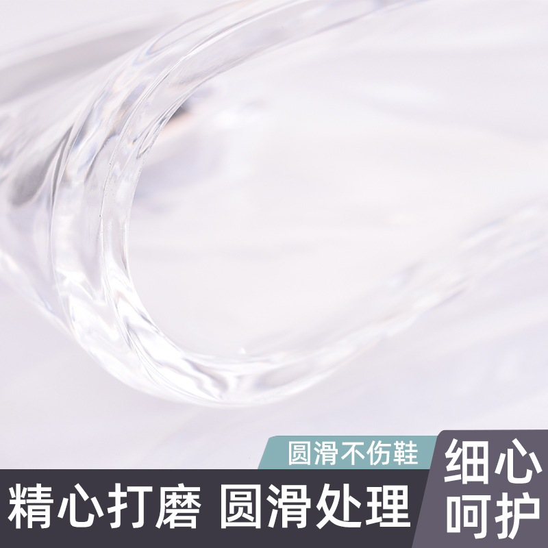 Molde de pie de acrílico al por mayor de fábrica 37 tamaño molde de pie plano molde de zapato transparente soporte de zapato sandalias soporte zapato último molde de zapato de cristal