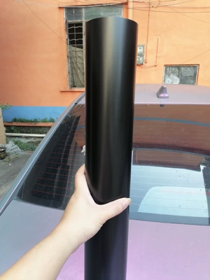 Black Warrior Super Sub-Frosted Car – Auto Color Change Film - pet-electro-optical-metallic-black-50cm-width-1m-length-with-scraper-default-item