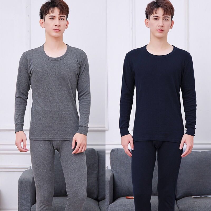 New Spring and Autumn Thermal Underwear Set for Men, Middle-aged and Elderly - Sweater, Pants, and Base Layer