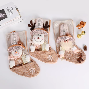 Рождественские носки-подарочные пакеты с пайетками большие