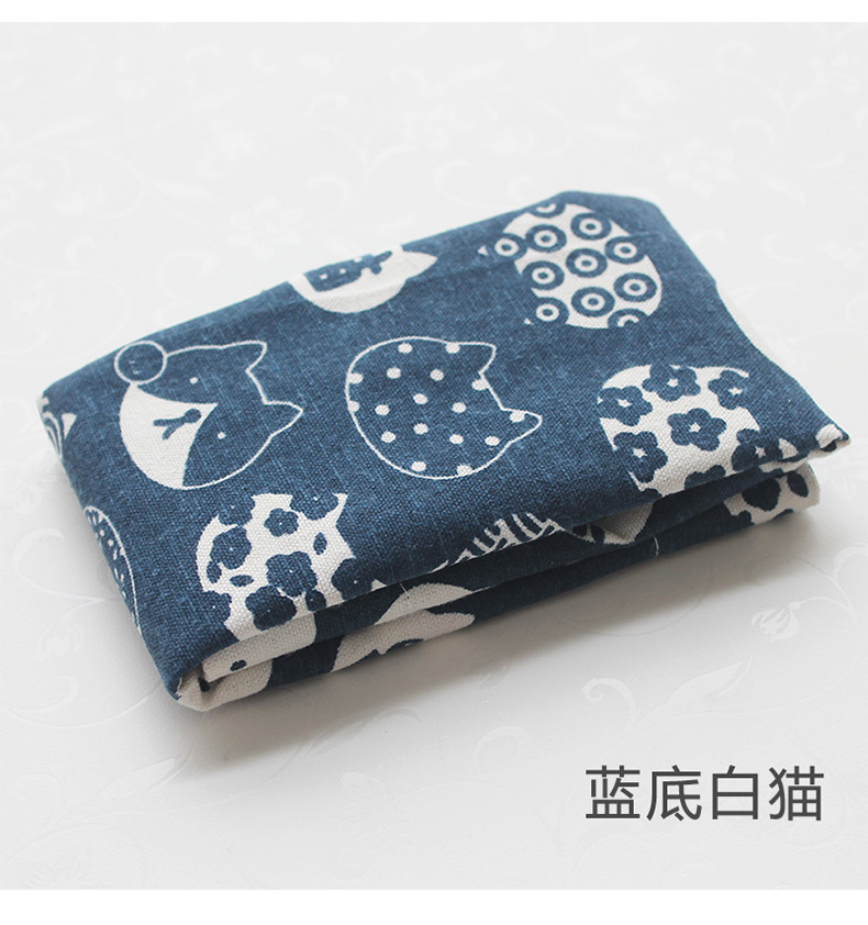 [단면천-선반별매] 파란색 배경의 고양이