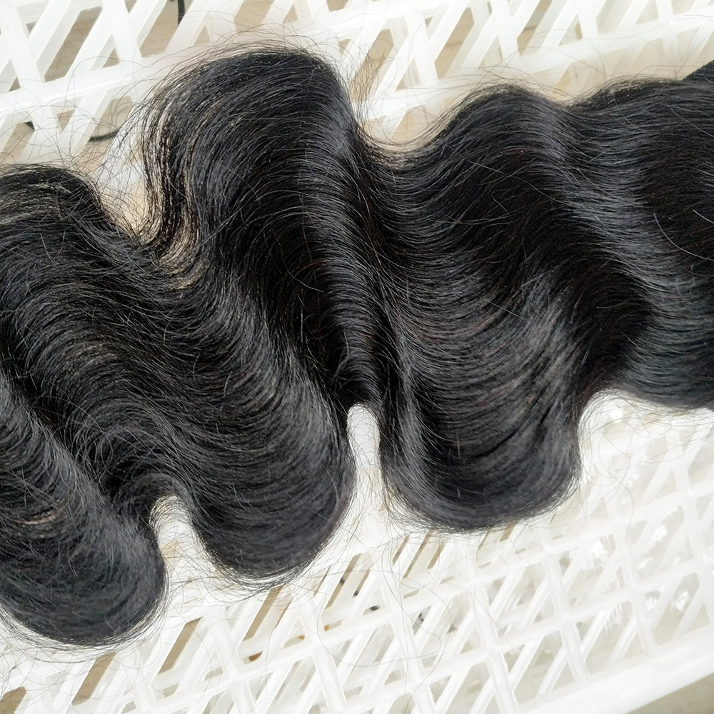 Real Human Hair Ponytail Body Wave Drawstring Extension Piece_voghion.com